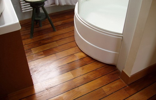 Массивная доска KOMOFLOOR Тик с герметиком 450-1500х90х15мм, Масло